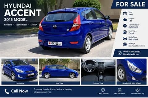 Used Hyundai Accent Hatchback 1.6L GL 2015 Used Hyundai Accent Hatchback 1.6L GL 2015 used_cars.forSale